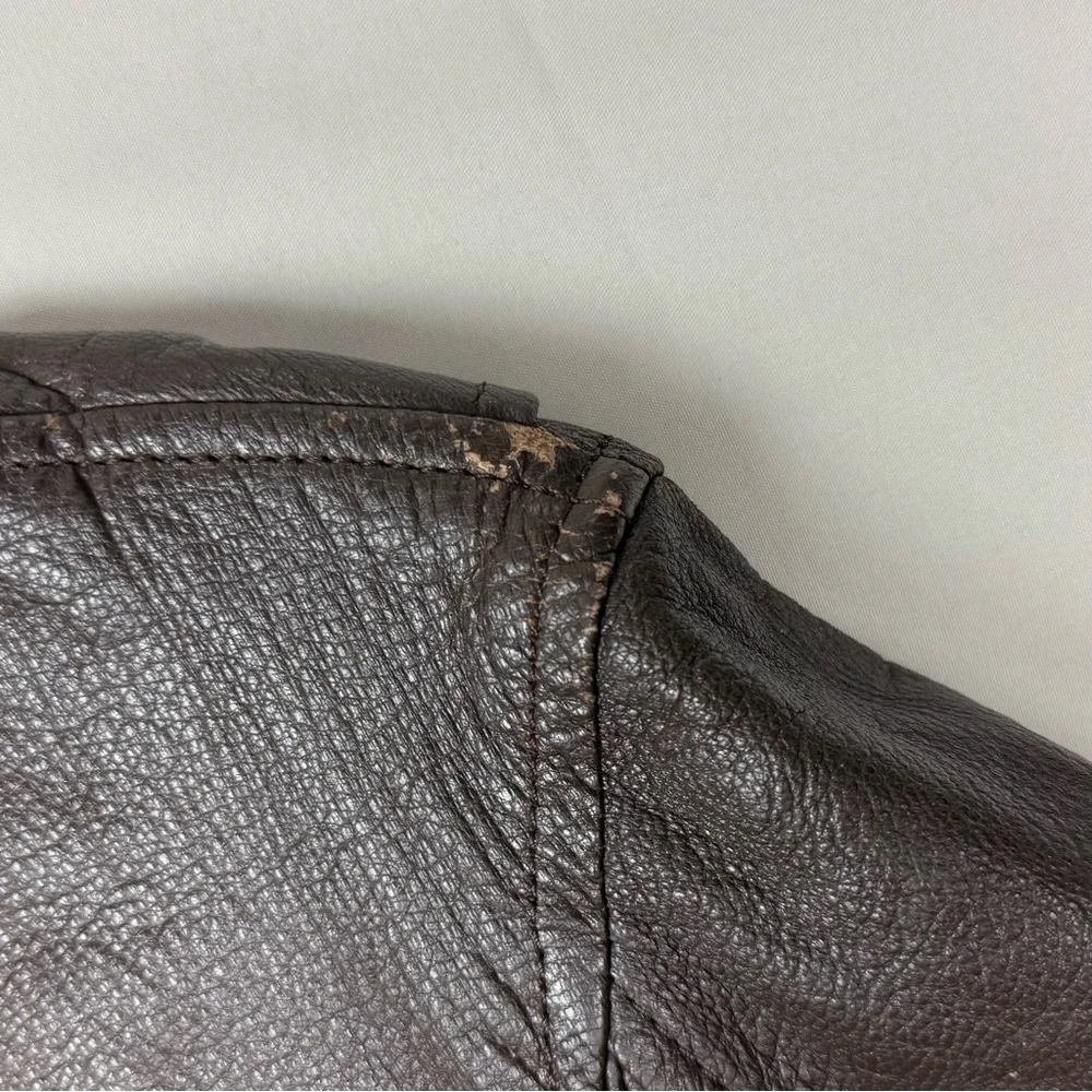 Vtg Vietnam War US Navy Leather G-1 Bomber Jacket Sz 38 Shearling Collar 50s 60s - Picture 11 of 16